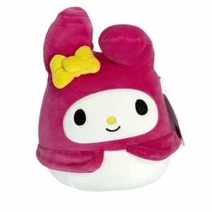 Squishmallows Sanrio My Melody Pink Bunny Plush Stuffed Animal 8” Yellow Bow NWT